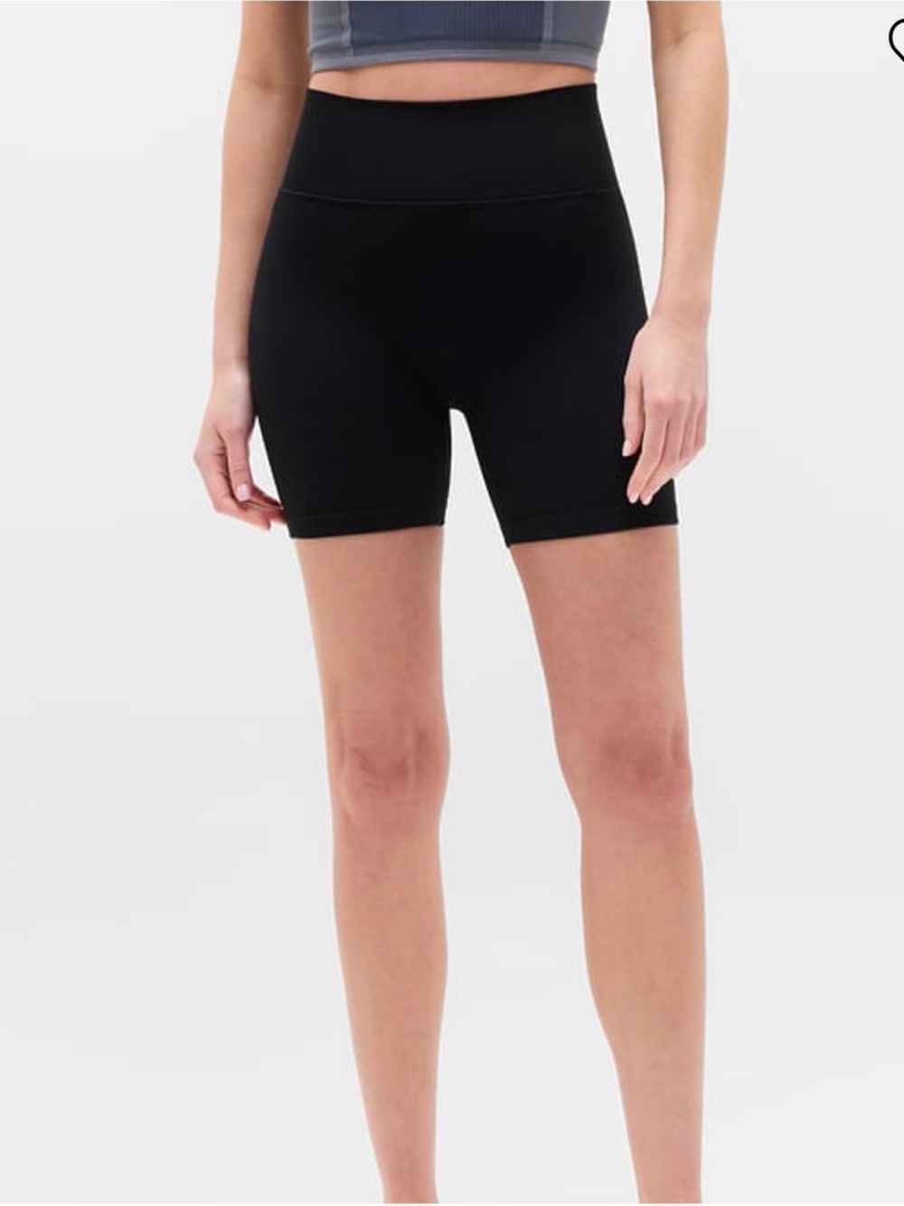 Athleta Black High-Rise Bike Shorts 6” Ribbed Size Medium